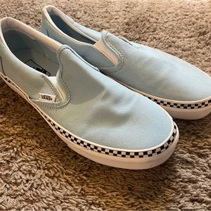 Classic Slip-On Vans Check Foxing Cool Blue Women’s Size 10